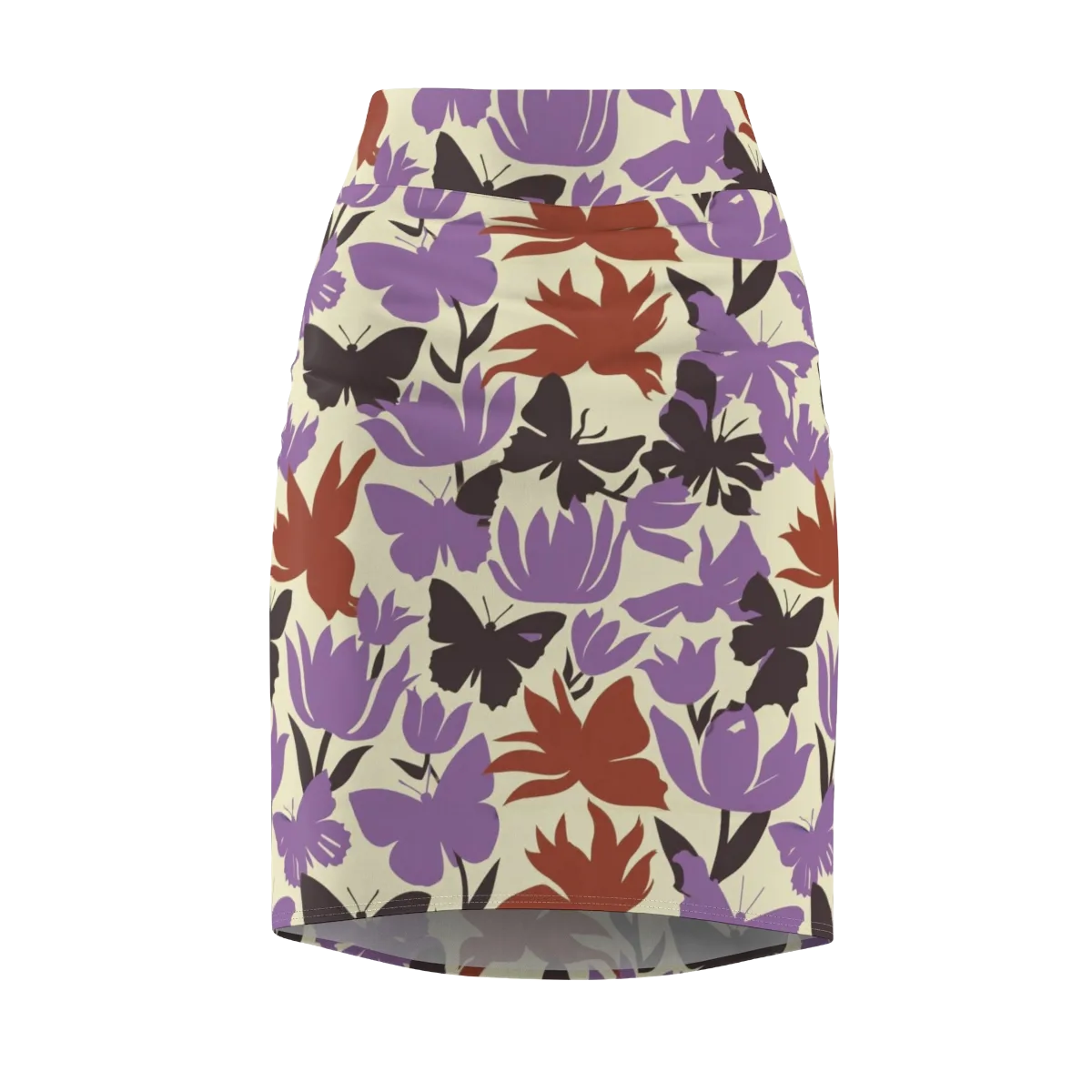 Violet Mariposa on Pencil Skirt — Front