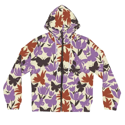 Violet Mariposa on a Women's Full-Zip Hoodie