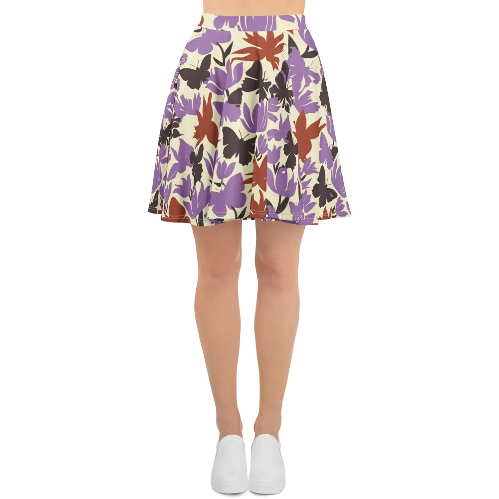 Violet Mariposa on Skater Skirt — Front