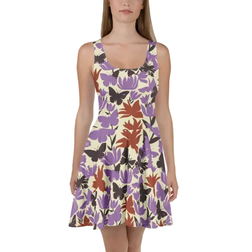 Violet Mariposa on a Skater Dress