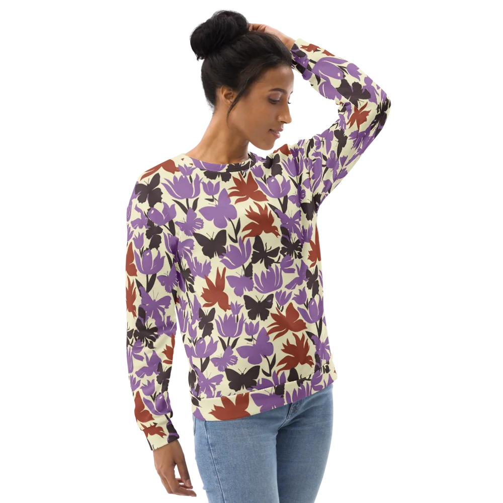 Violet Mariposa on Sweatshirt — Right Front