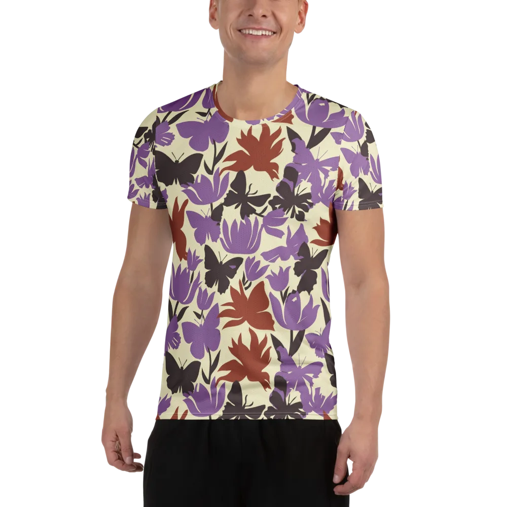 Violet Mariposa on Men's Athletic T-Shirt — Front