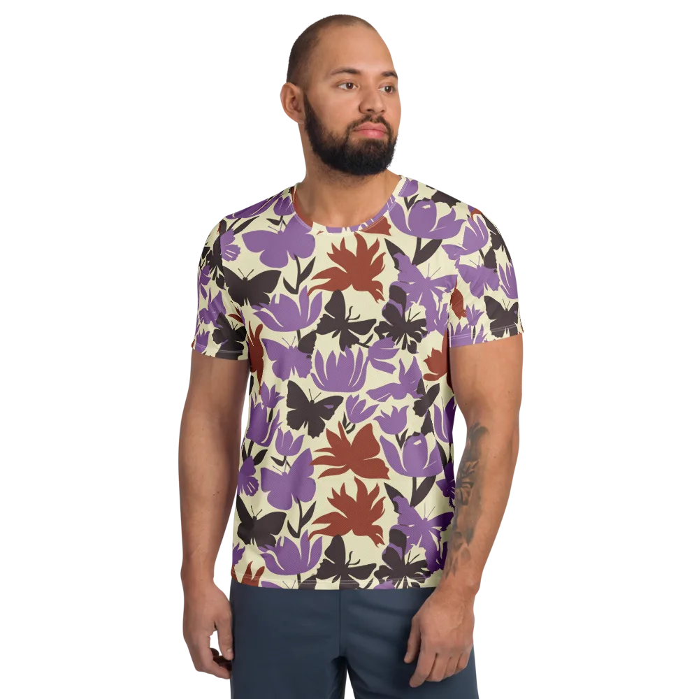 Violet Mariposa on Men's Athletic T-Shirt — Front