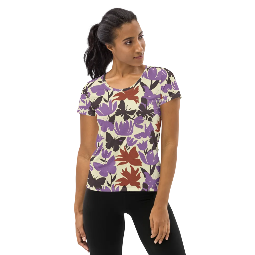 Violet Mariposa on Women's Athletic T-Shirt — Front