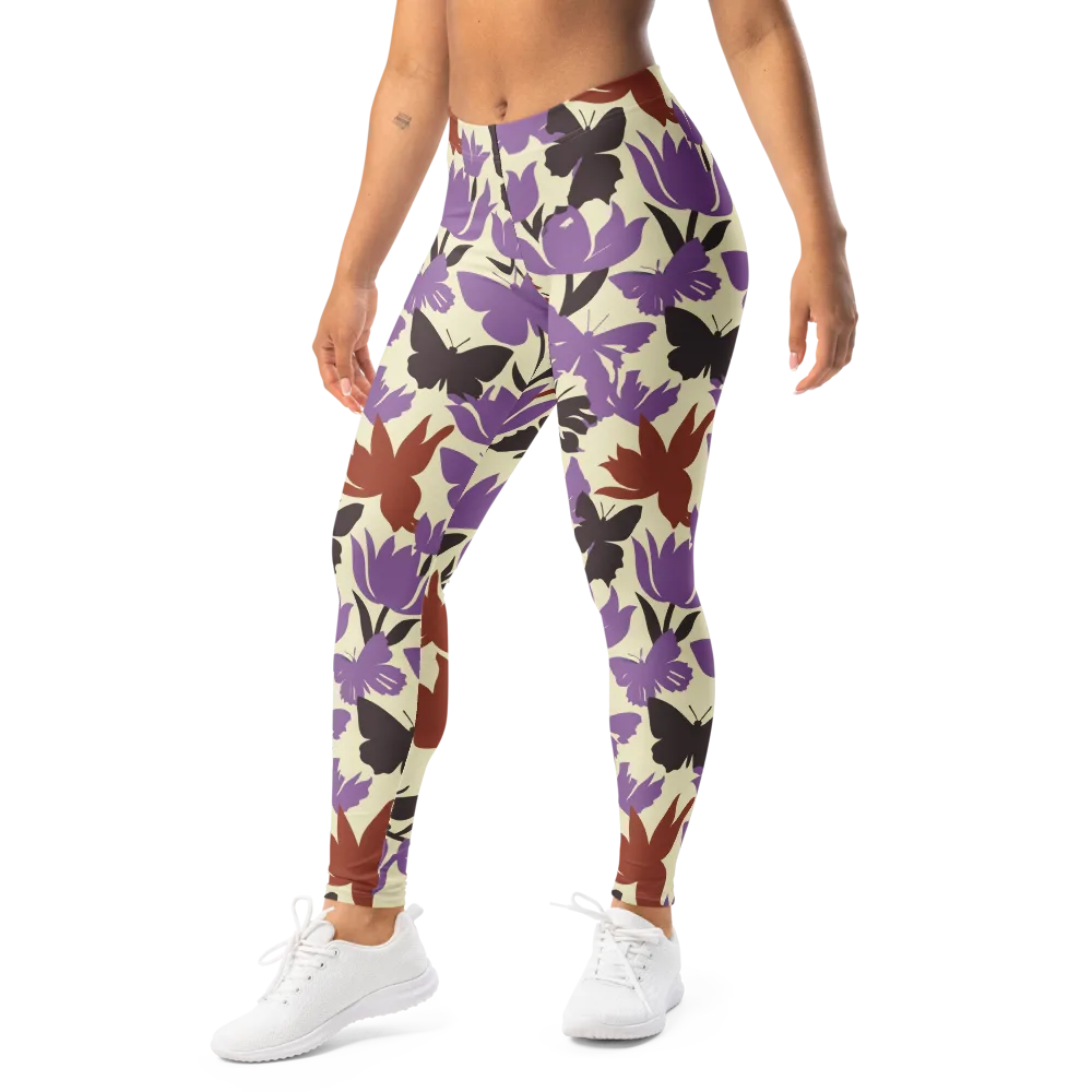 Violet Mariposa on Leggings — Left Front