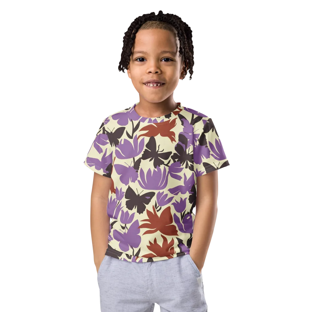 Violet Mariposa on Kids Crew Neck T-Shirt — Front