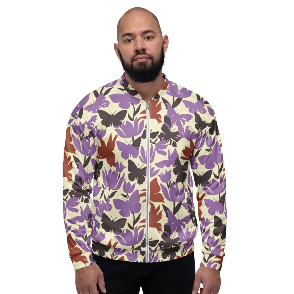 Violet Mariposa on Bomber Jacket — Front