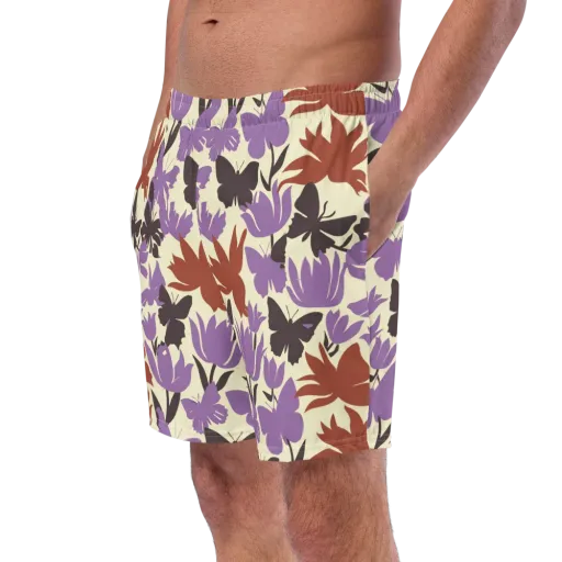 Violet Mariposa on a Swim Trunks