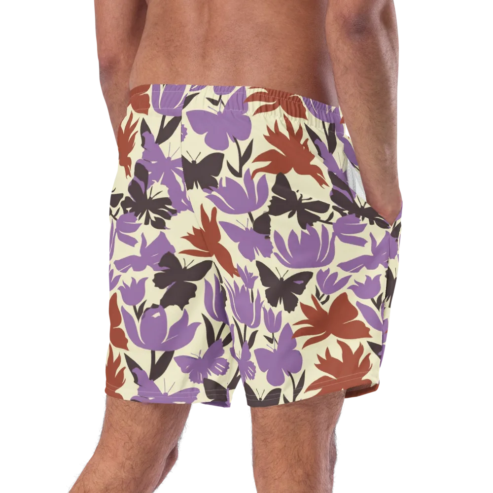 Violet Mariposa on Swim Trunks — Right Back