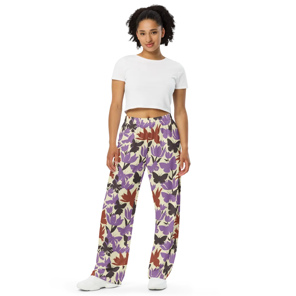 Violet Mariposa on Wide-Leg Pants — Front