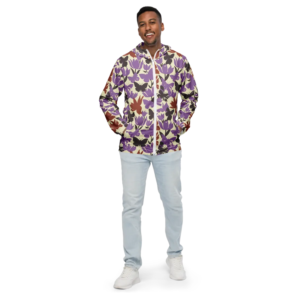 Violet Mariposa on Men's Windbreaker — Front