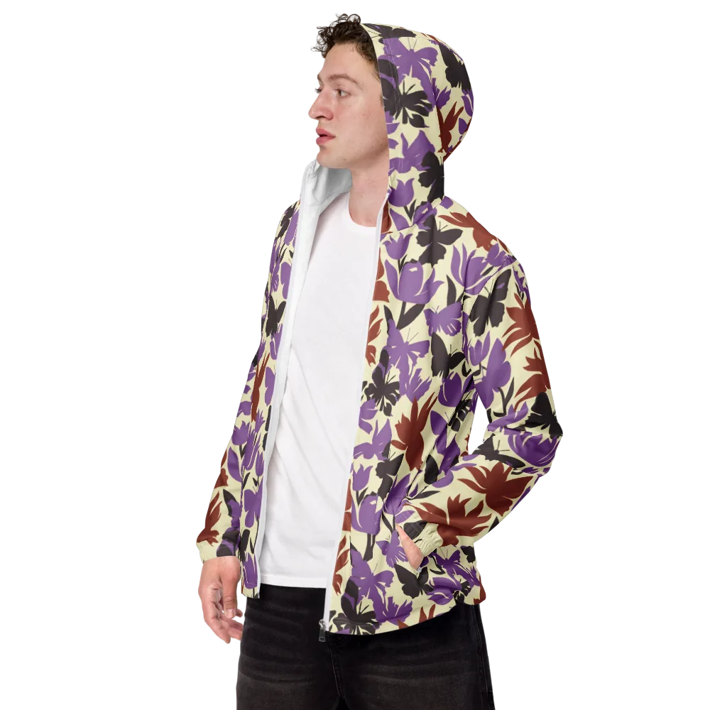 Violet Mariposa on Men's Windbreaker — Left Front