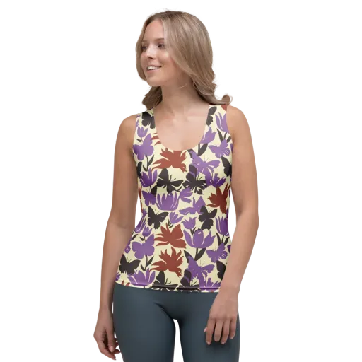 Violet Mariposa on a Women's Tank Top