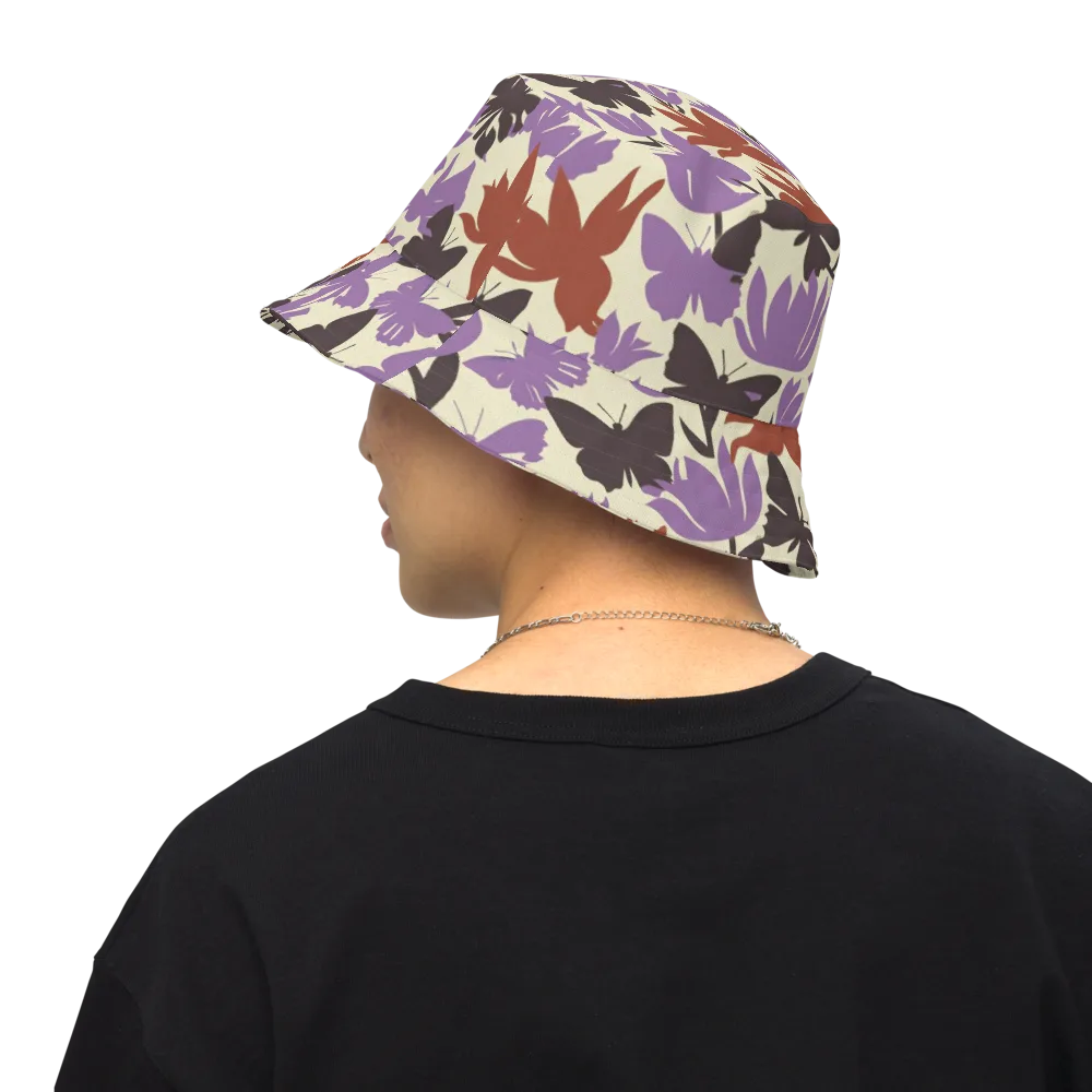 Violet Mariposa on Reversible Bucket Hat — Back Inside