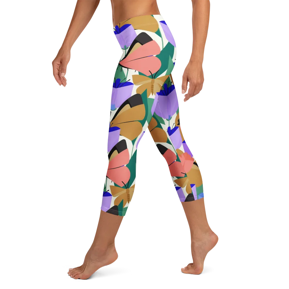 Butterfly Conservatory on Capri Leggings — Left