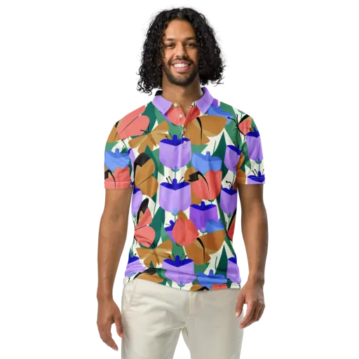 Butterfly Conservatory on a Men's Slim Fit Polo Shirt