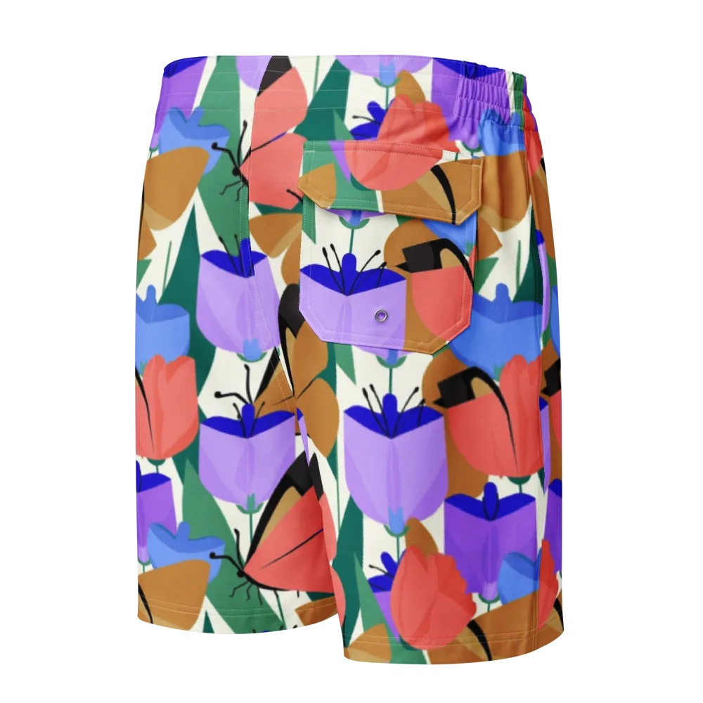 Butterfly Conservatory on Men's Board Shorts — Back