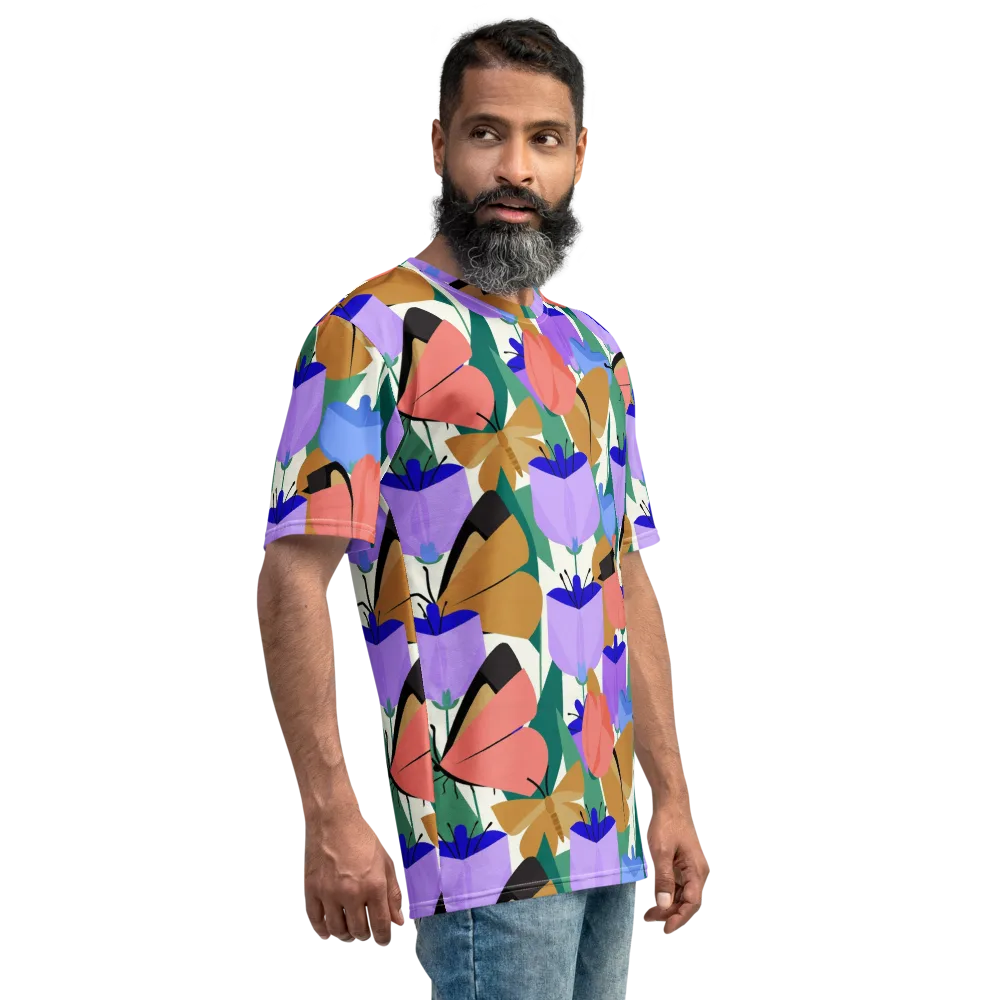 Butterfly Conservatory on Men's Crew Neck T-Shirt — Right
