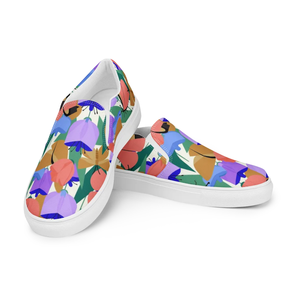Butterfly Conservatory on Men's Slip-On Canvas Shoes — Left Front