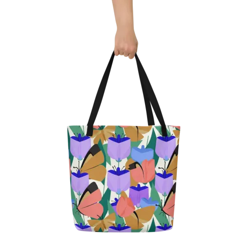 Butterfly Conservatory on a Large Tote Bag W/ Pocket