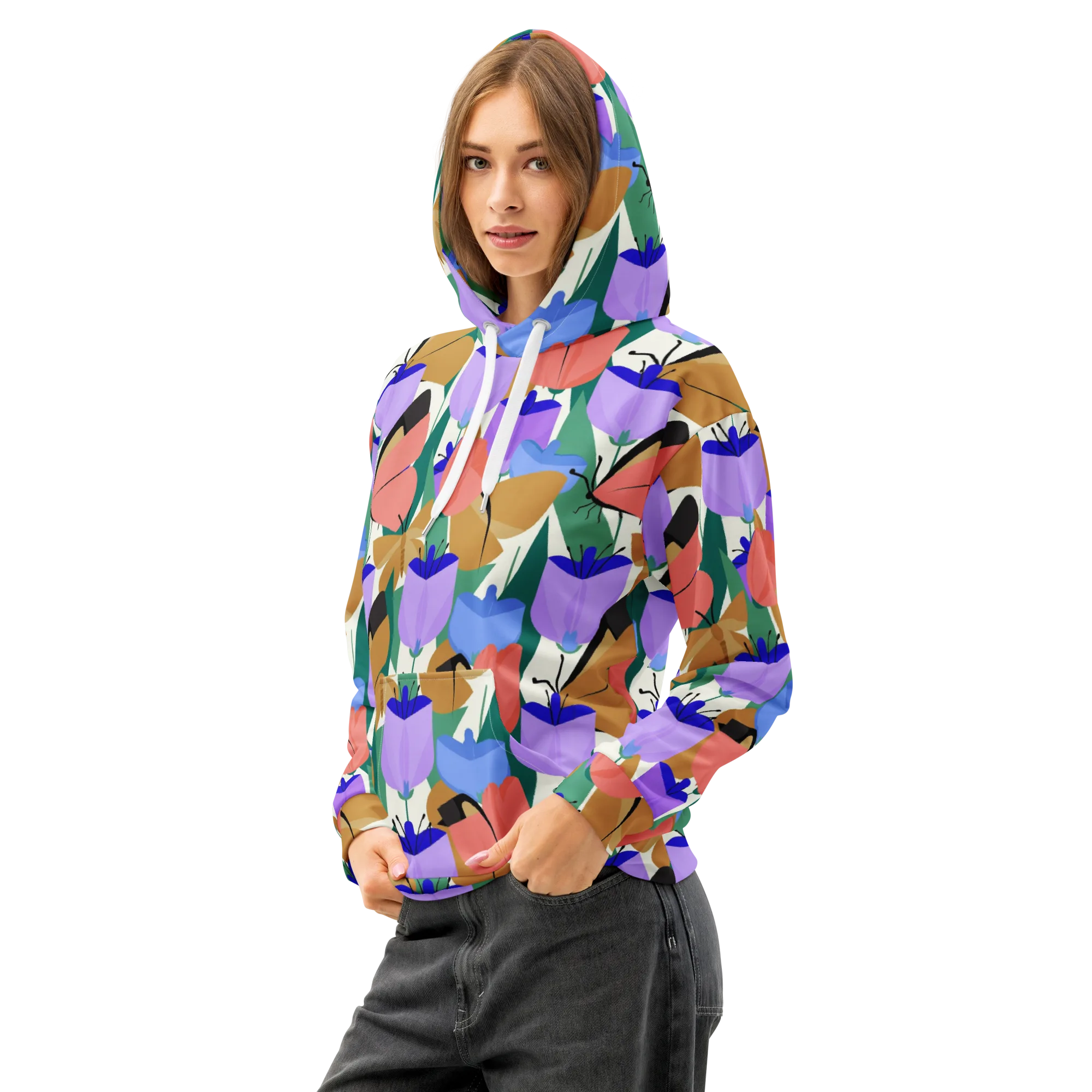 Butterfly Conservatory on Cotton Hoodie — Left Front