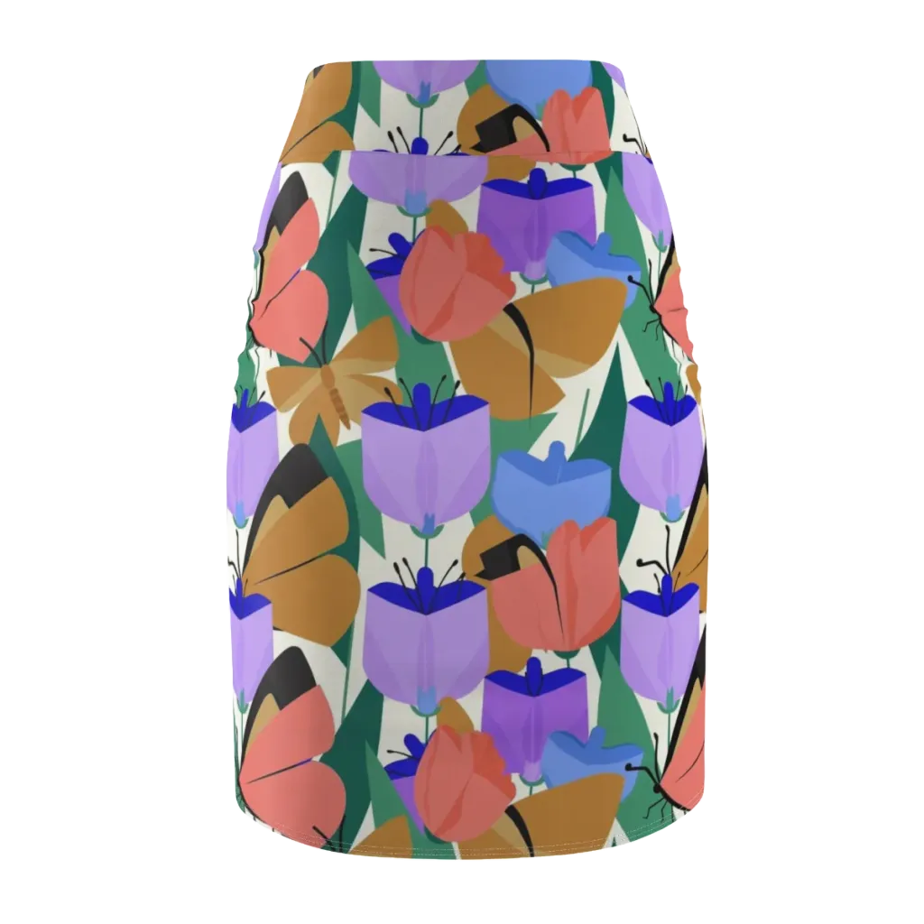 Butterfly Conservatory on Pencil Skirt — Back
