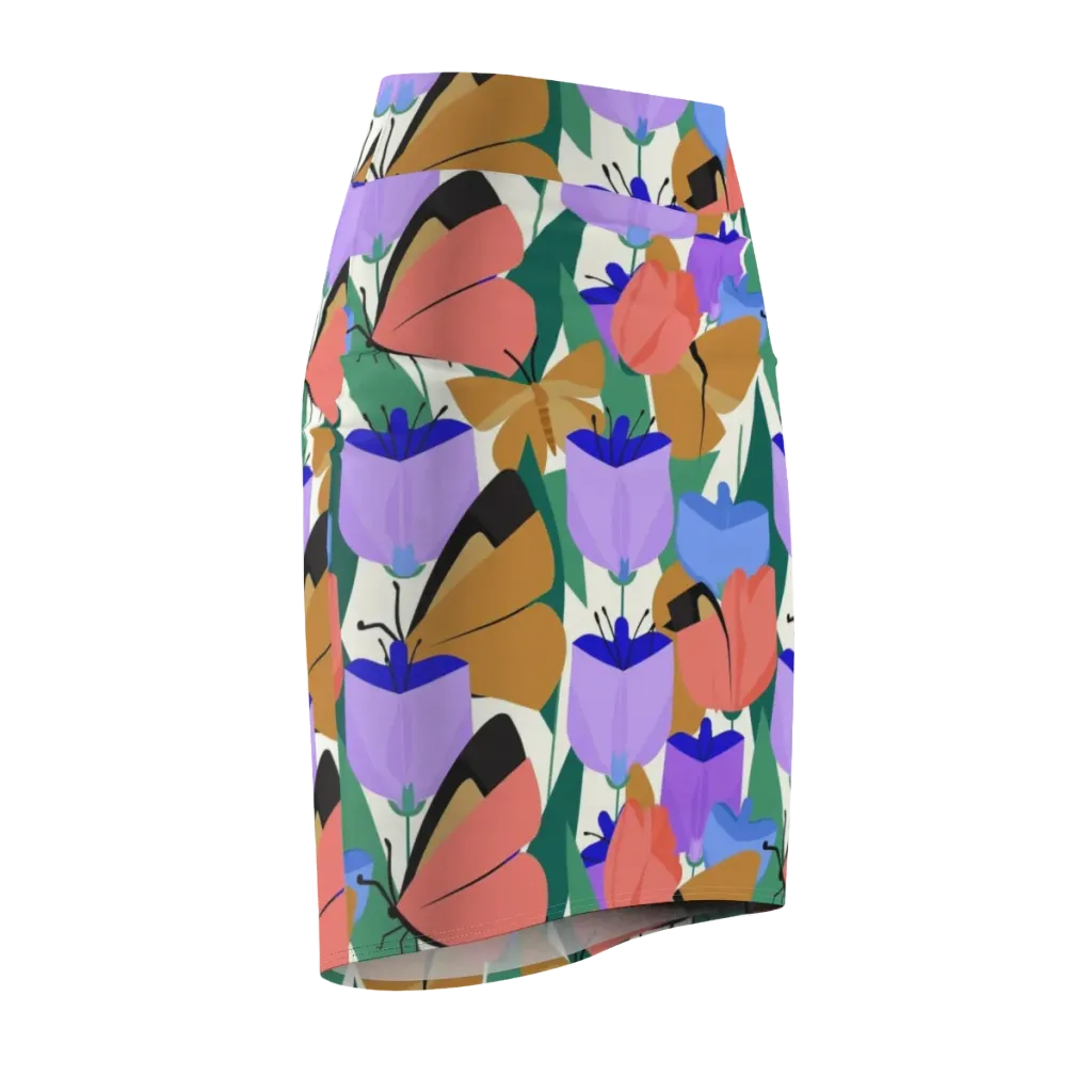 Butterfly Conservatory on Pencil Skirt — Front Side