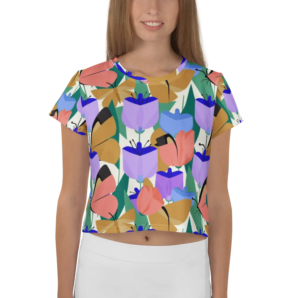 Butterfly Conservatory on Crop Tee — Front