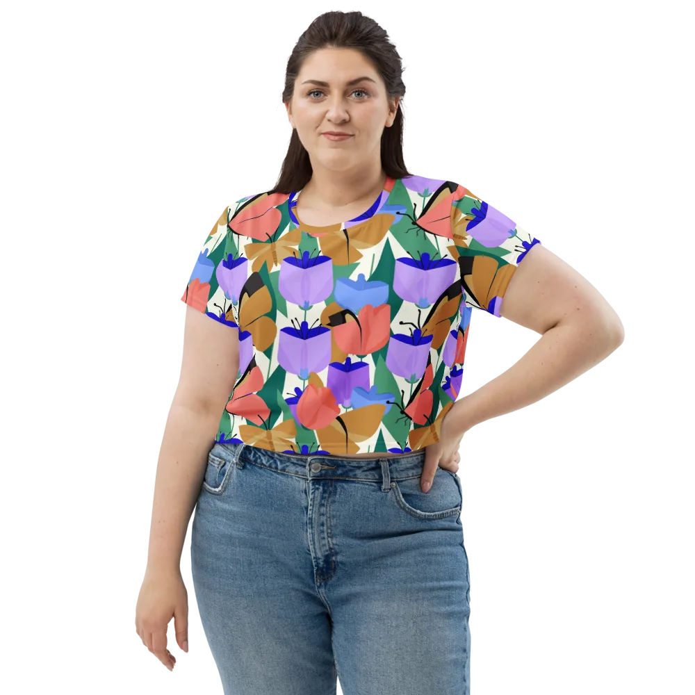 Butterfly Conservatory on Crop Tee — Front