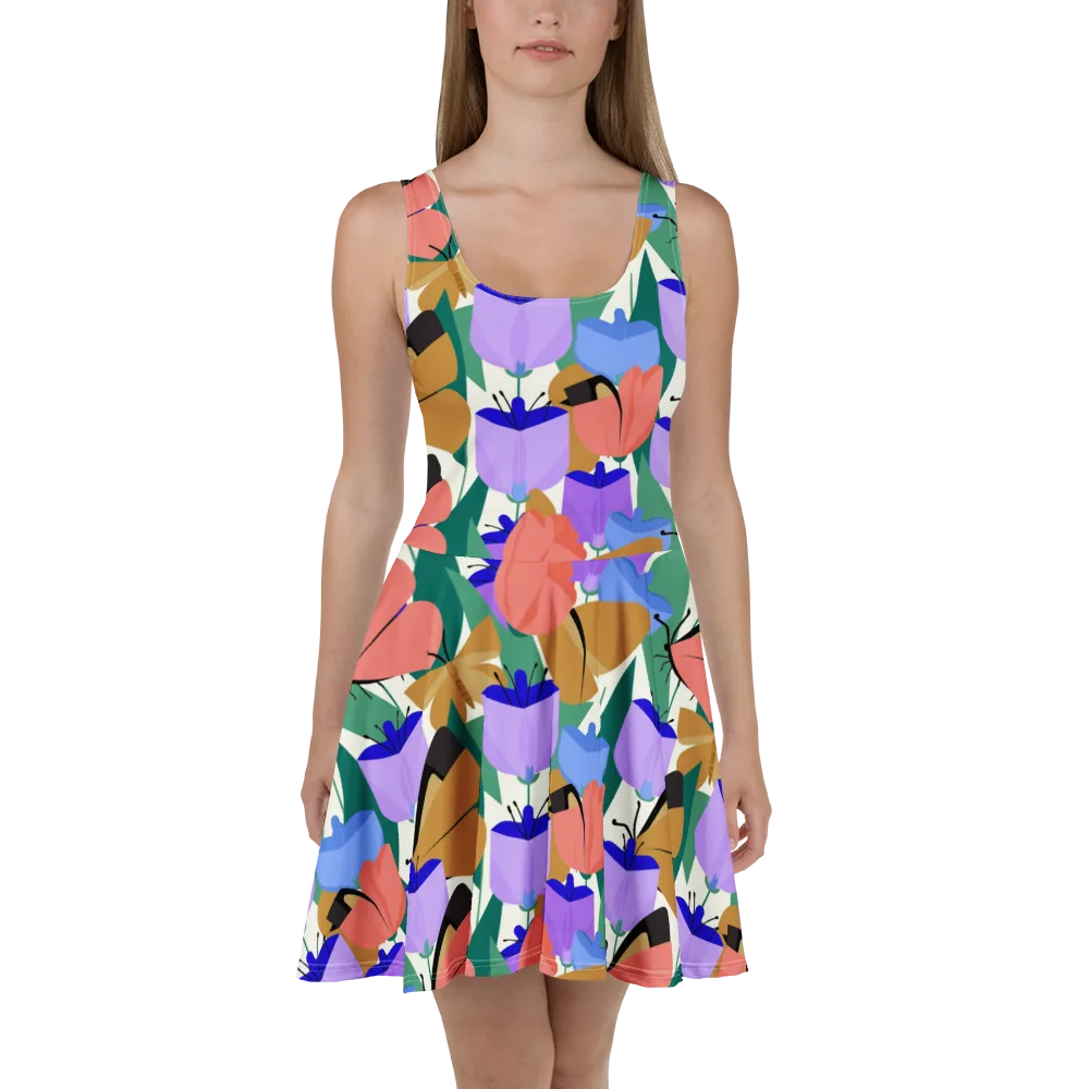 Butterfly Conservatory on Skater Dress — Front