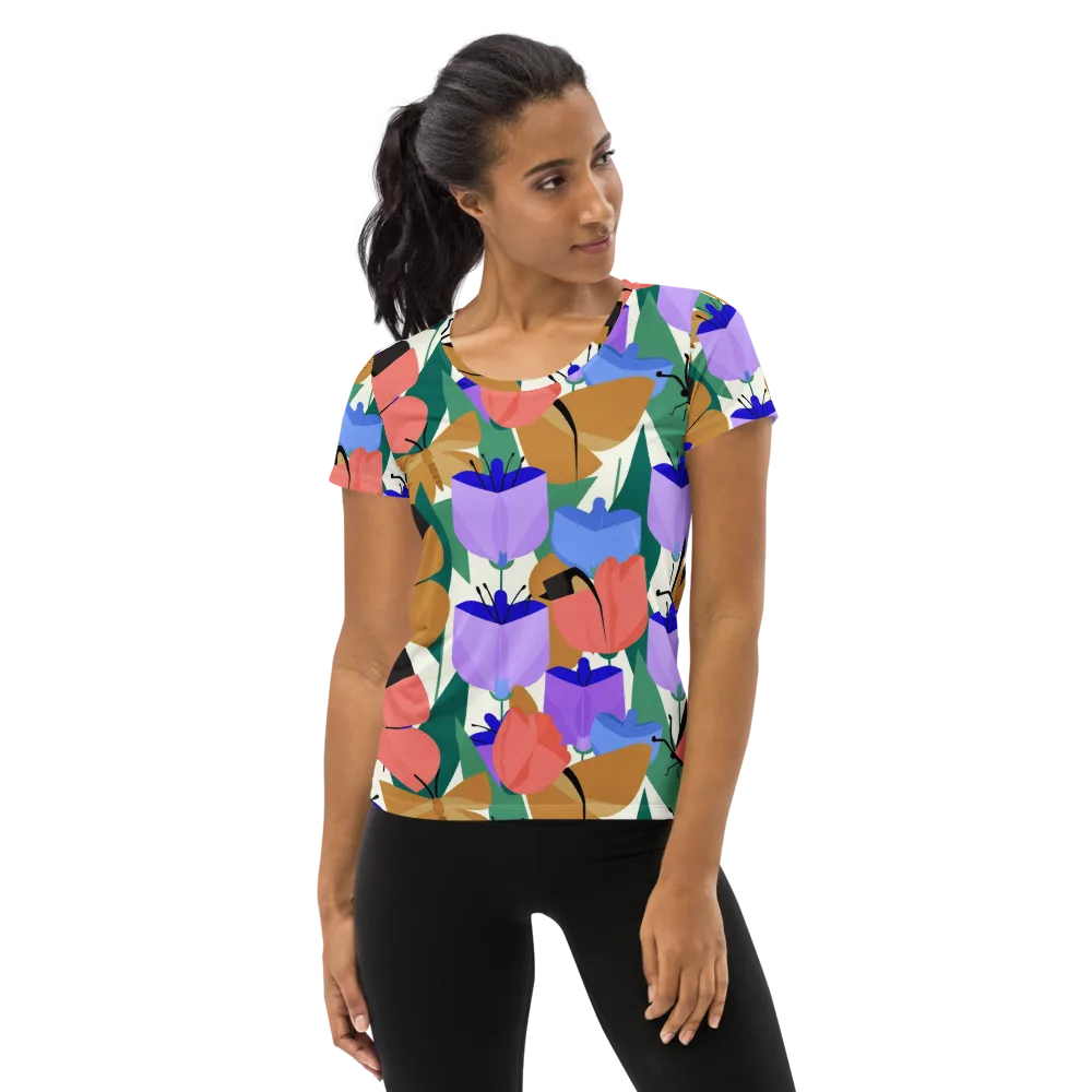 Butterfly Conservatory on Women's Athletic T-Shirt — Front