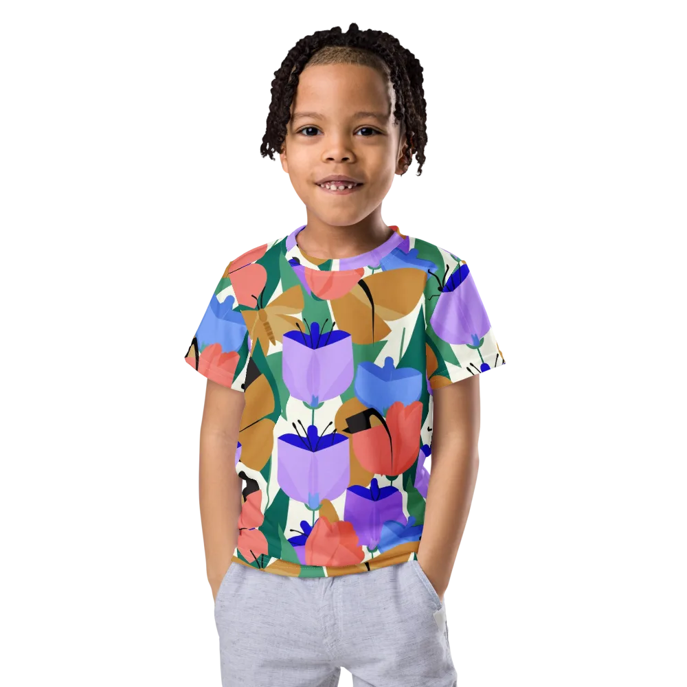 Butterfly Conservatory on Kids Crew Neck T-Shirt — Front