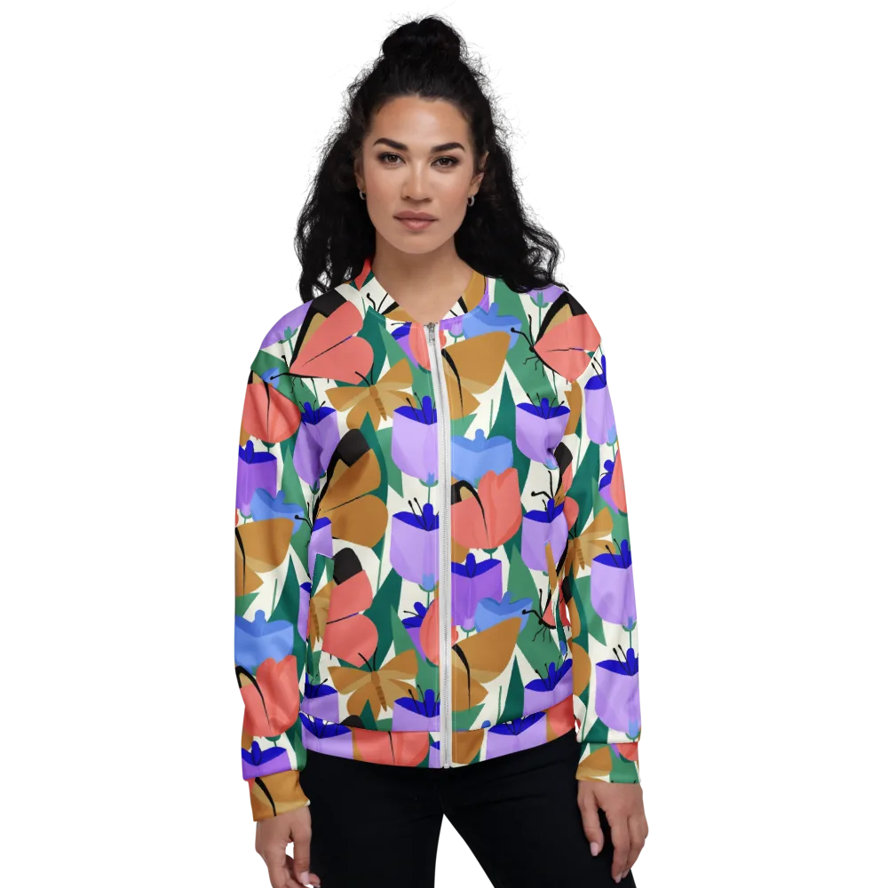 Butterfly Conservatory on Bomber Jacket — Front