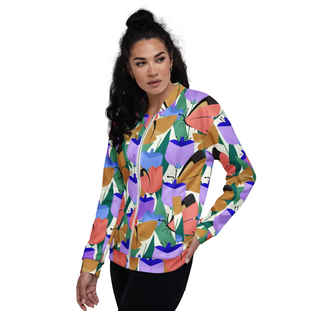Butterfly Conservatory on Bomber Jacket — Left