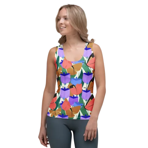 Butterfly Conservatory on a Women's Tank Top