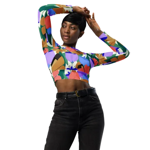 Butterfly Conservatory on a Long Sleeve Crop Top