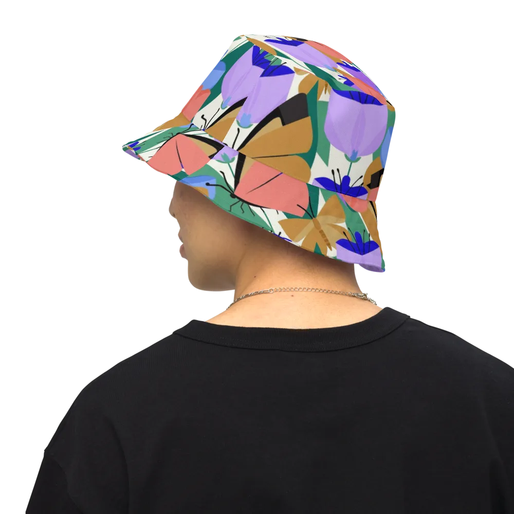 Butterfly Conservatory on Reversible Bucket Hat — Back Inside
