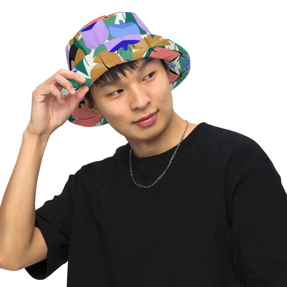 Butterfly Conservatory on Reversible Bucket Hat — Front Inside