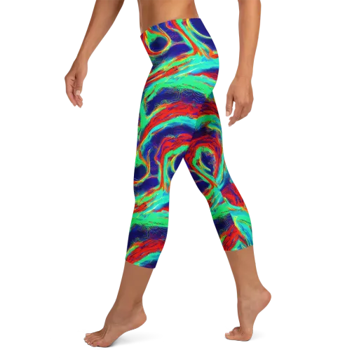 Cerulean Cyclone on a Capri Leggings