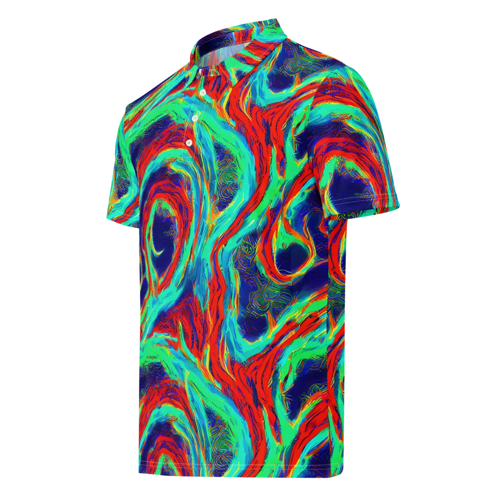 Cerulean Cyclone on Men's Slim Fit Polo Shirt — Left Front