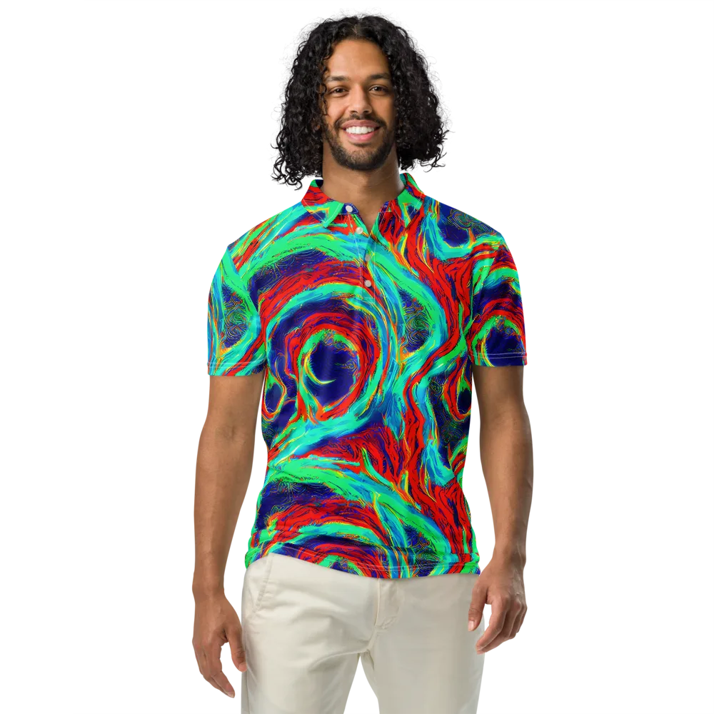 Cerulean Cyclone on Men's Slim Fit Polo Shirt — Front