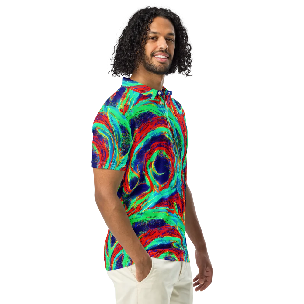 Cerulean Cyclone on Men's Slim Fit Polo Shirt — Right Front