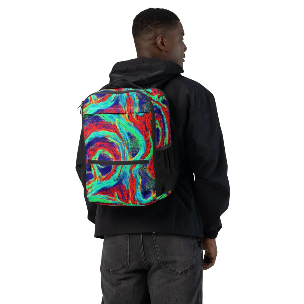Cerulean Cyclone on Utility Backpack — Back