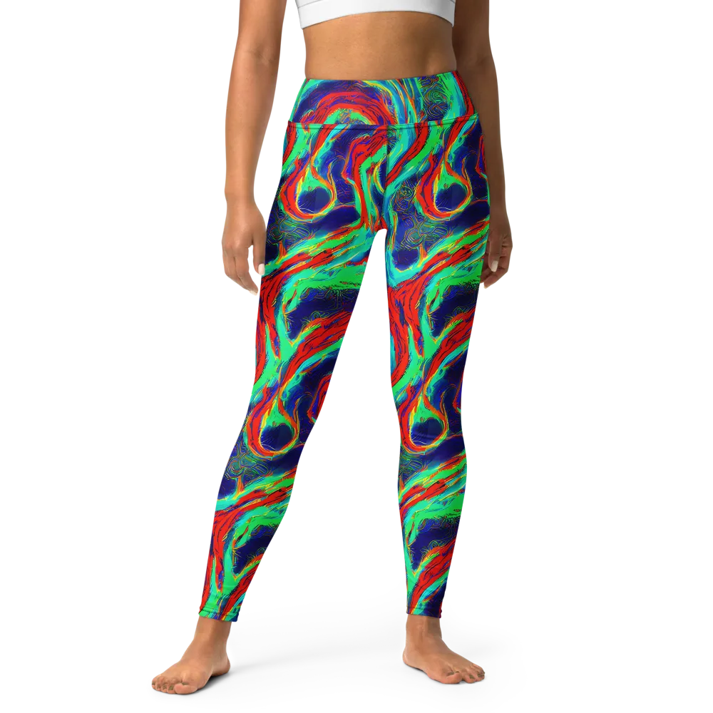 Cerulean Cyclone on Yoga Leggings — Front