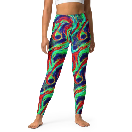 Cerulean Cyclone on a Yoga Leggings