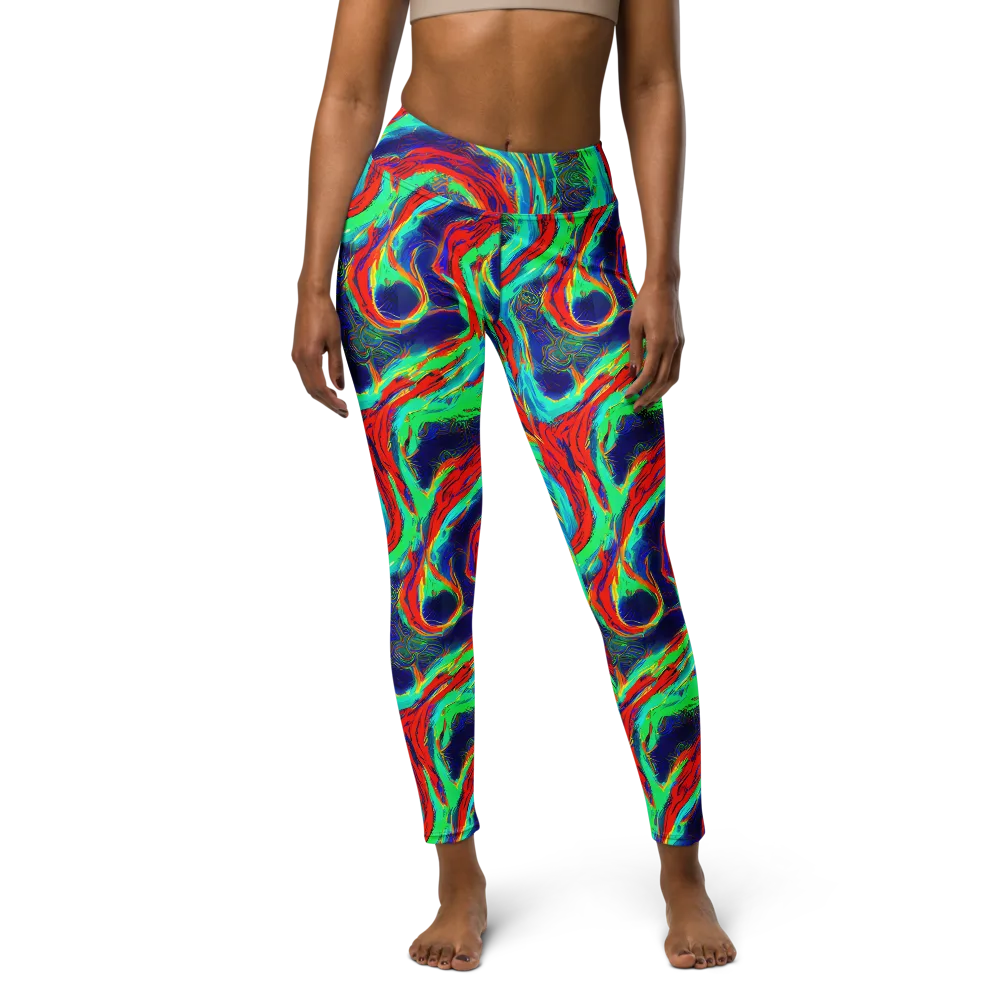 Cerulean Cyclone on Yoga Leggings — Front