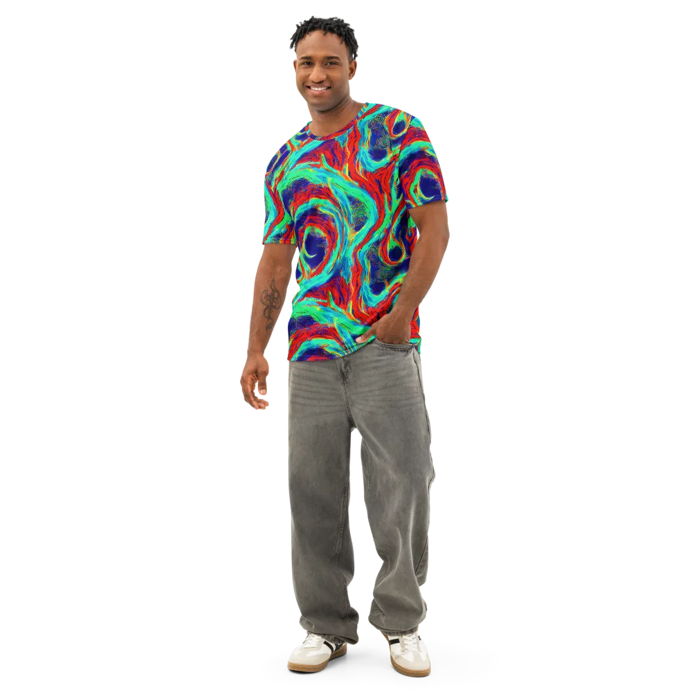 Cerulean Cyclone on Men's Cotton Crew Neck T-Shirt — Front