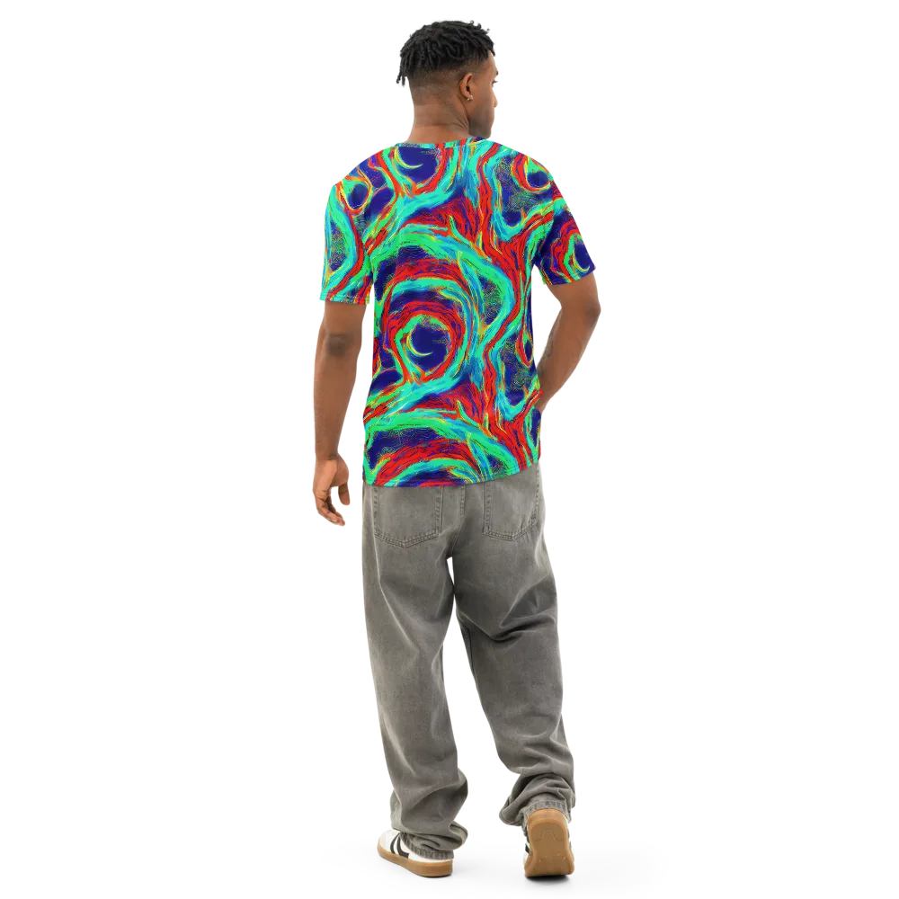 Cerulean Cyclone on Men's Cotton Crew Neck T-Shirt — Back