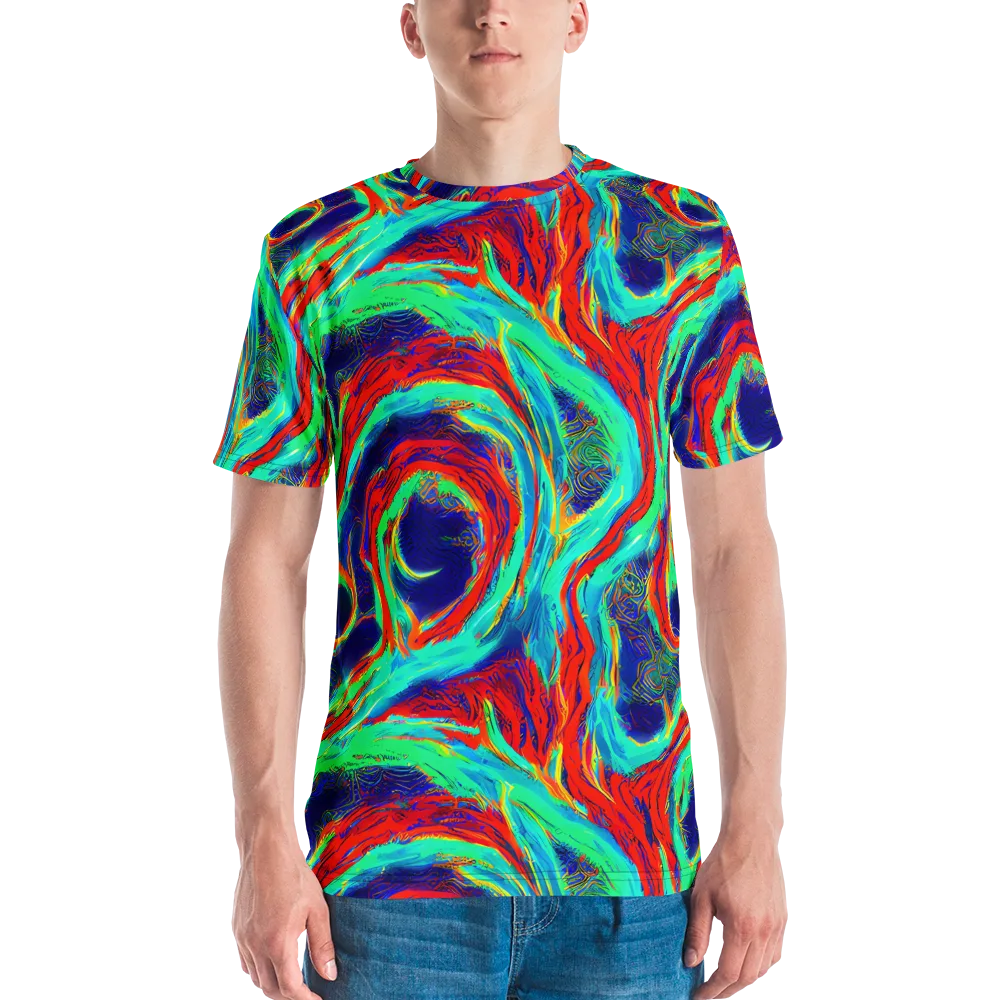 Cerulean Cyclone on Men's Crew Neck T-Shirt — Front