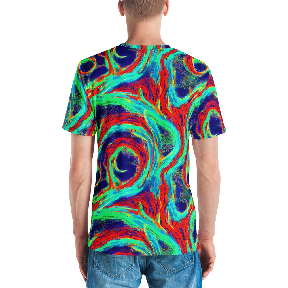Cerulean Cyclone on Men's Crew Neck T-Shirt — Back